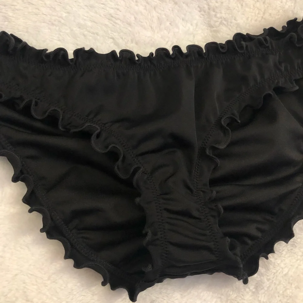 🖤5 for $20🖤 NEW Victoria’s Secret Swim Cinched Cheeky Bikini Bottoms in Black - Picture 4 of 15